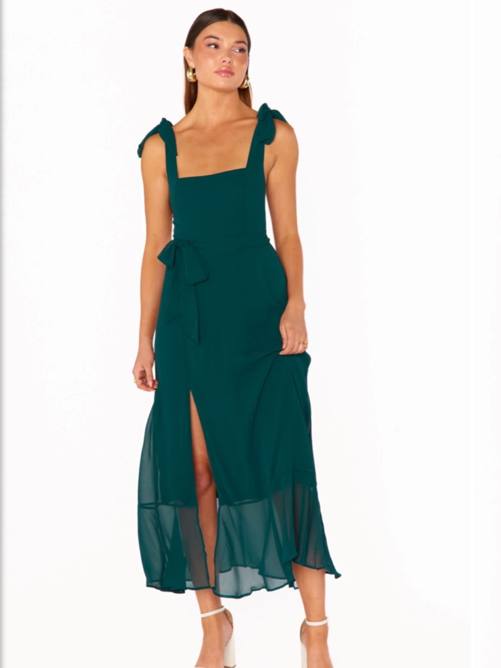 Claire Midi- Emerald Chiffon
